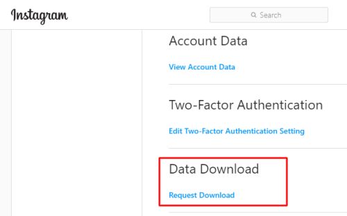 data download option
