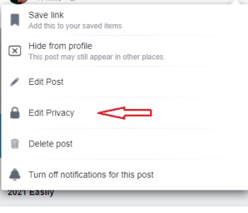 edit privacy option in facebook