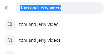 Search for the respective video