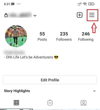 profile icon on Instagram