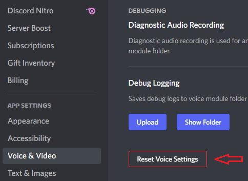  Reset Voice Settings