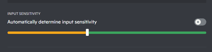 Input sensitivity bar