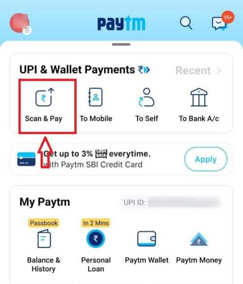 Scan and Pay in paytm
