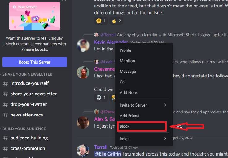 how to block people on discord
