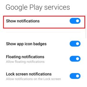 Turn off and on your Google Play Services Notifications