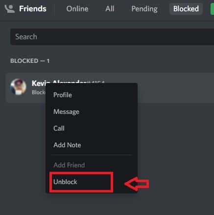 how to unblock people on discord
