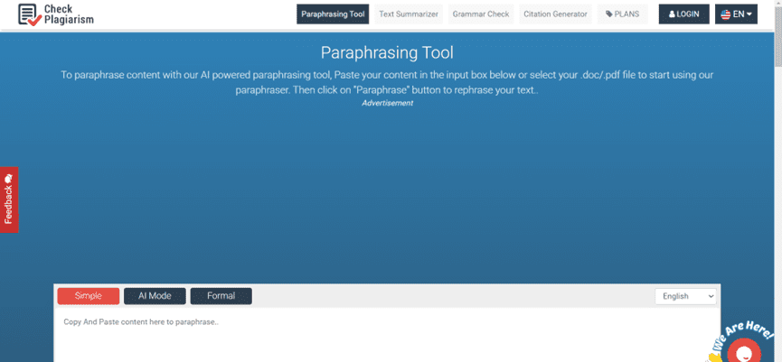 PARAPHRASING TOOL BY CHECK-PLAGIARISM